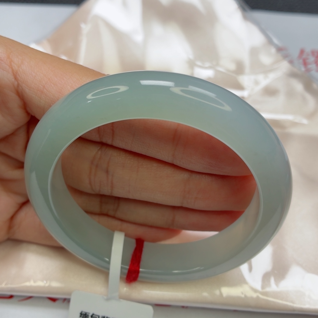 未镶嵌手镯翡翠老坑54圈冰胶渐变晴蓝026