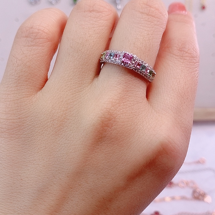 碧玺戒指银S925镶嵌戒指