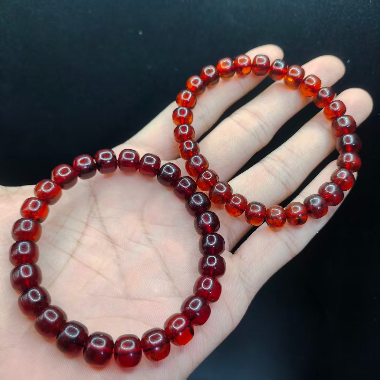 【康康严选】血珀琥珀老型珠手串GL【多样性发其一】约8mm+