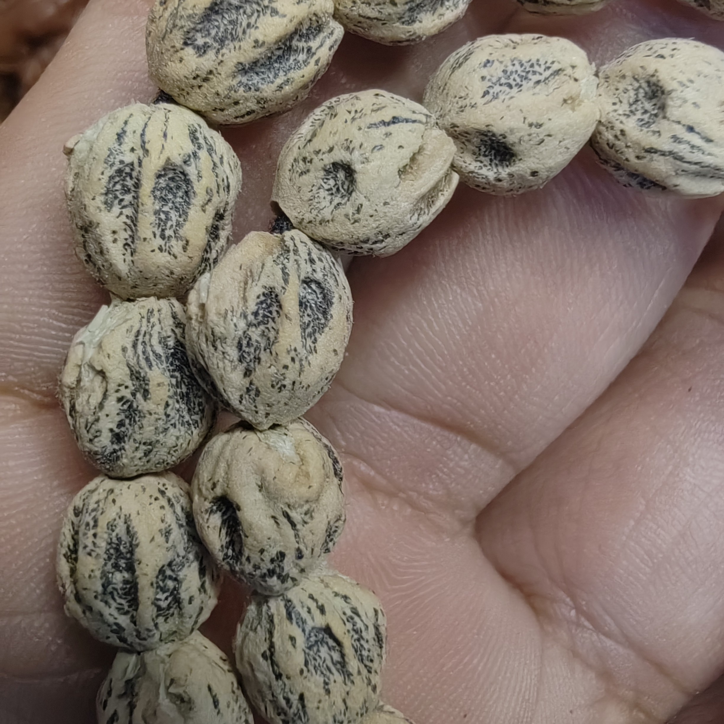 棱角分明藏味深坑万鬼款文玩手持36粒