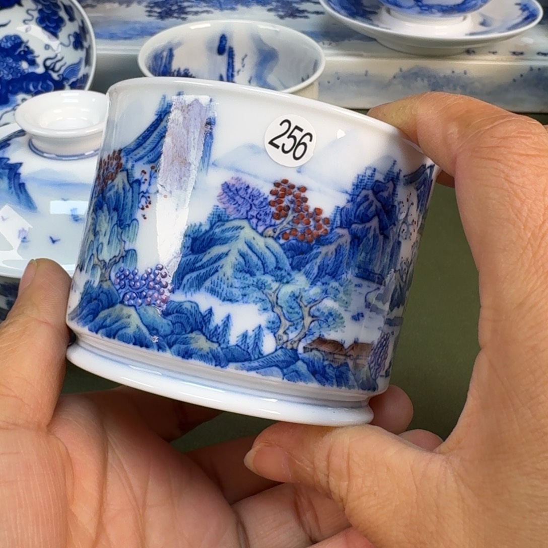 玻璃景德镇纯手绘茶具圆圆256