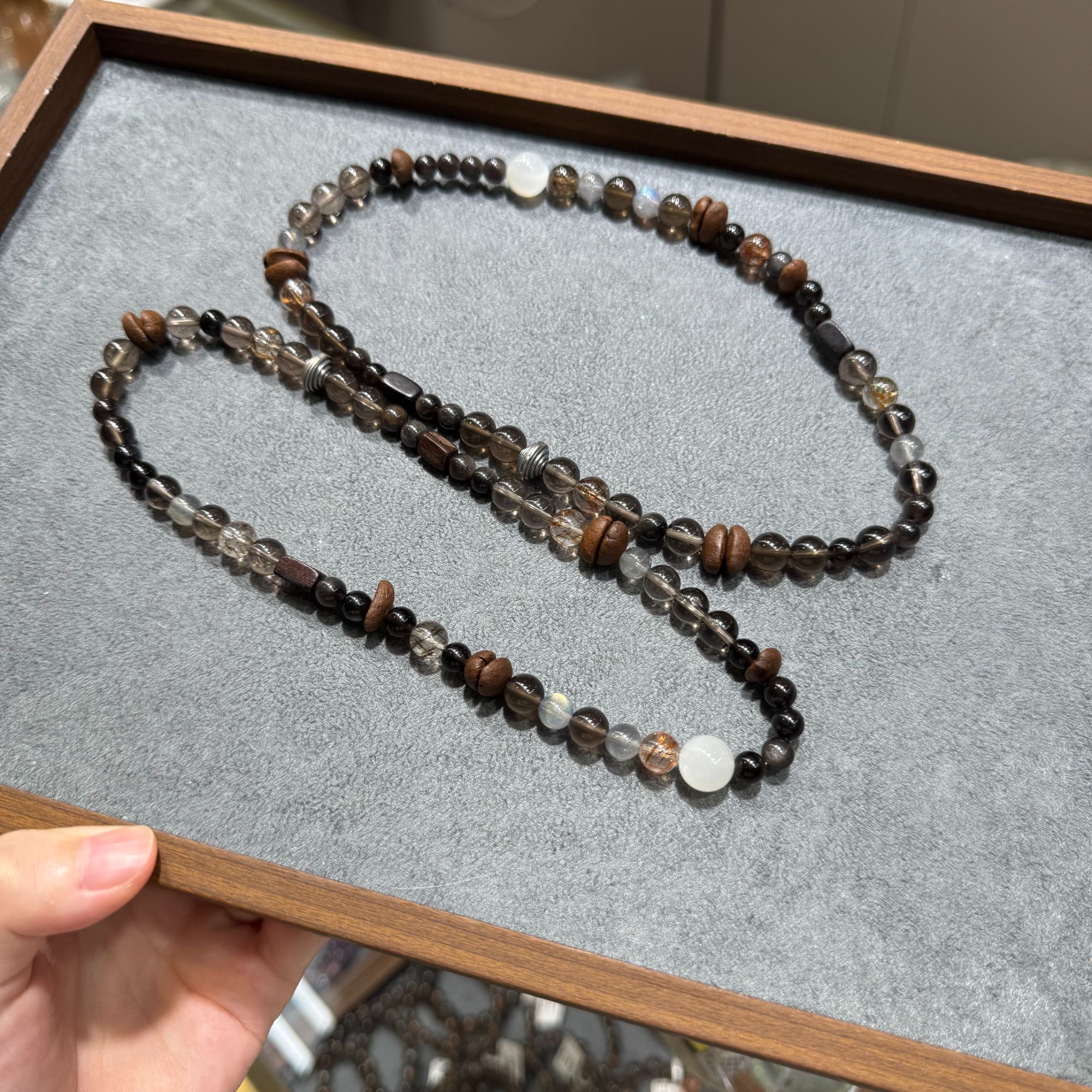 【山醒】黑金超茶晶咖啡豆设计款手串 多样性发一