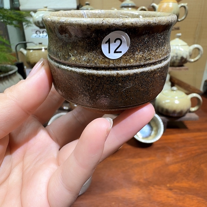 建水紫陶白泥柴烧杯微瑕