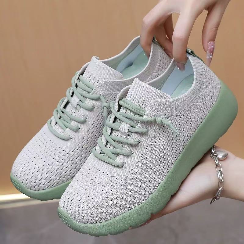 马卡龙蛋糕男女同款2025夏季镂空网鞋软底透气一脚蹬休闲鞋25-1