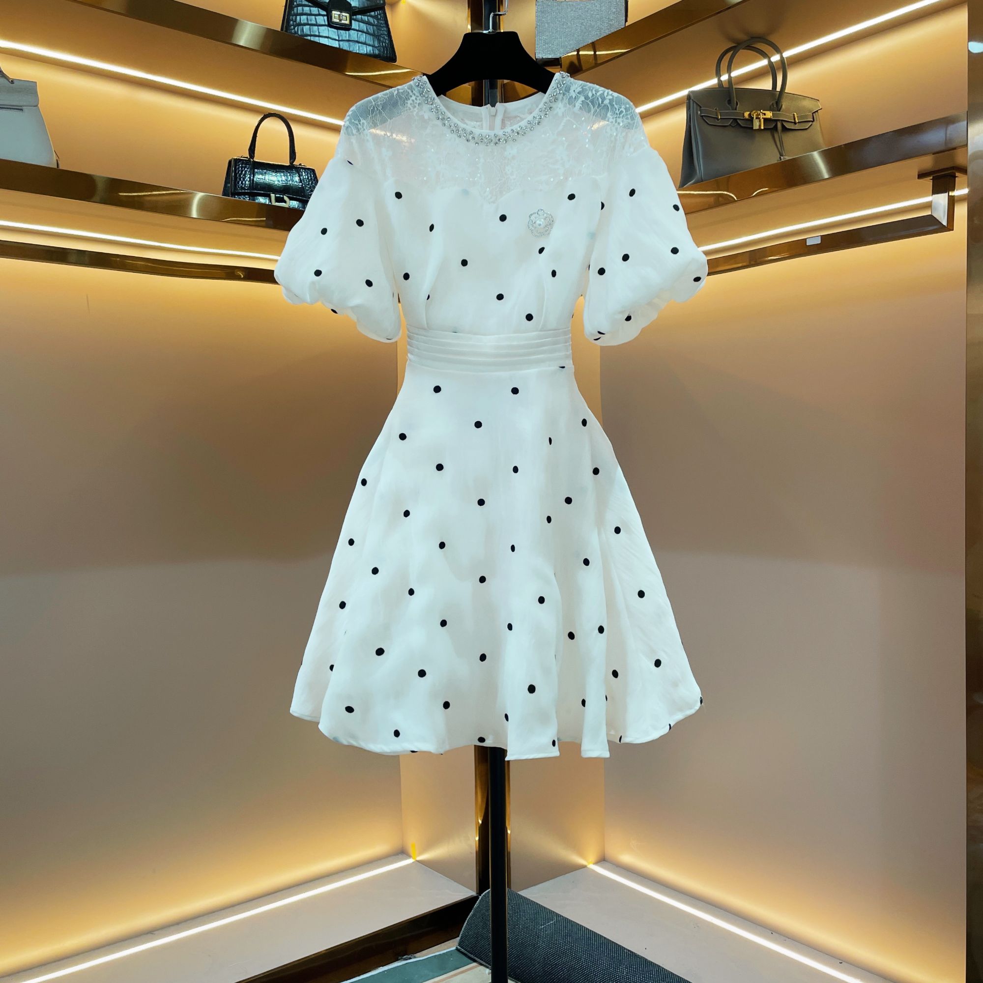 【漫漫星语】[晖晖]轻奢设计师款优雅气质修身时尚收腰连衣裙-86819