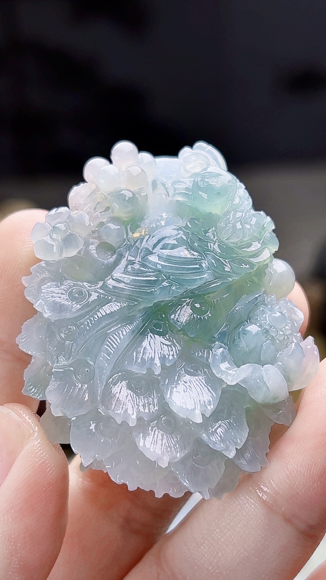 天然缅甸翡翠冰胶晴绿底凤凰毛货买断需抛光尺寸50-40-11