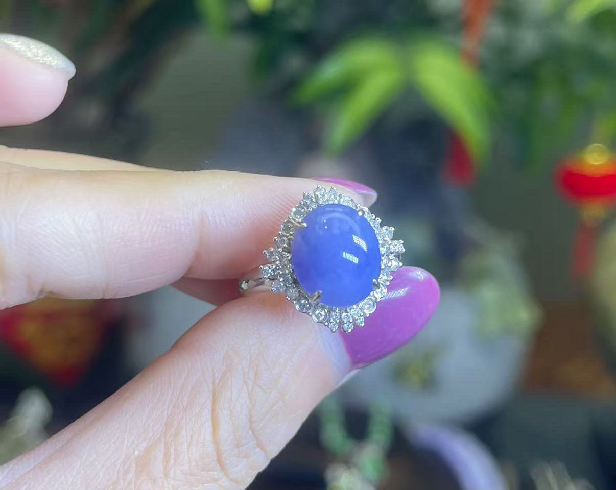 18k金天然翡翠吊坠