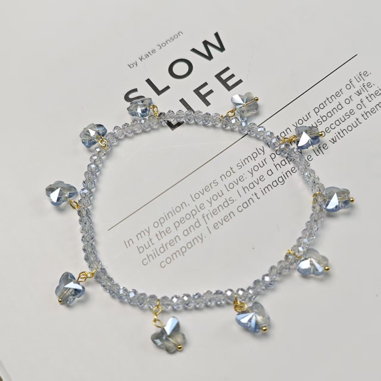 非金属仿水晶脚链 【是滴】施华洛水晶蝴蝶脚链4+(多样发其一) HY27