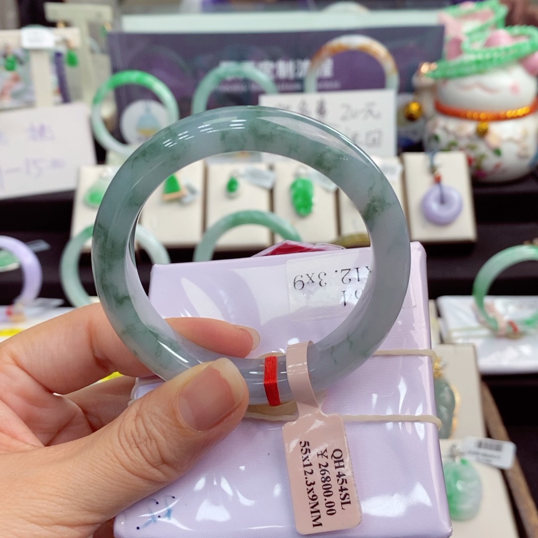 翡翠手镯未镶嵌55正