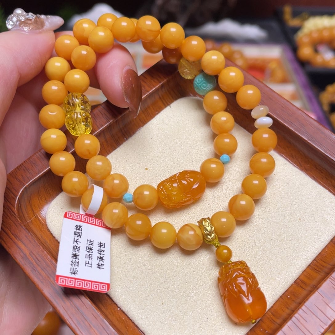 未镶嵌蜜蜡手链手串