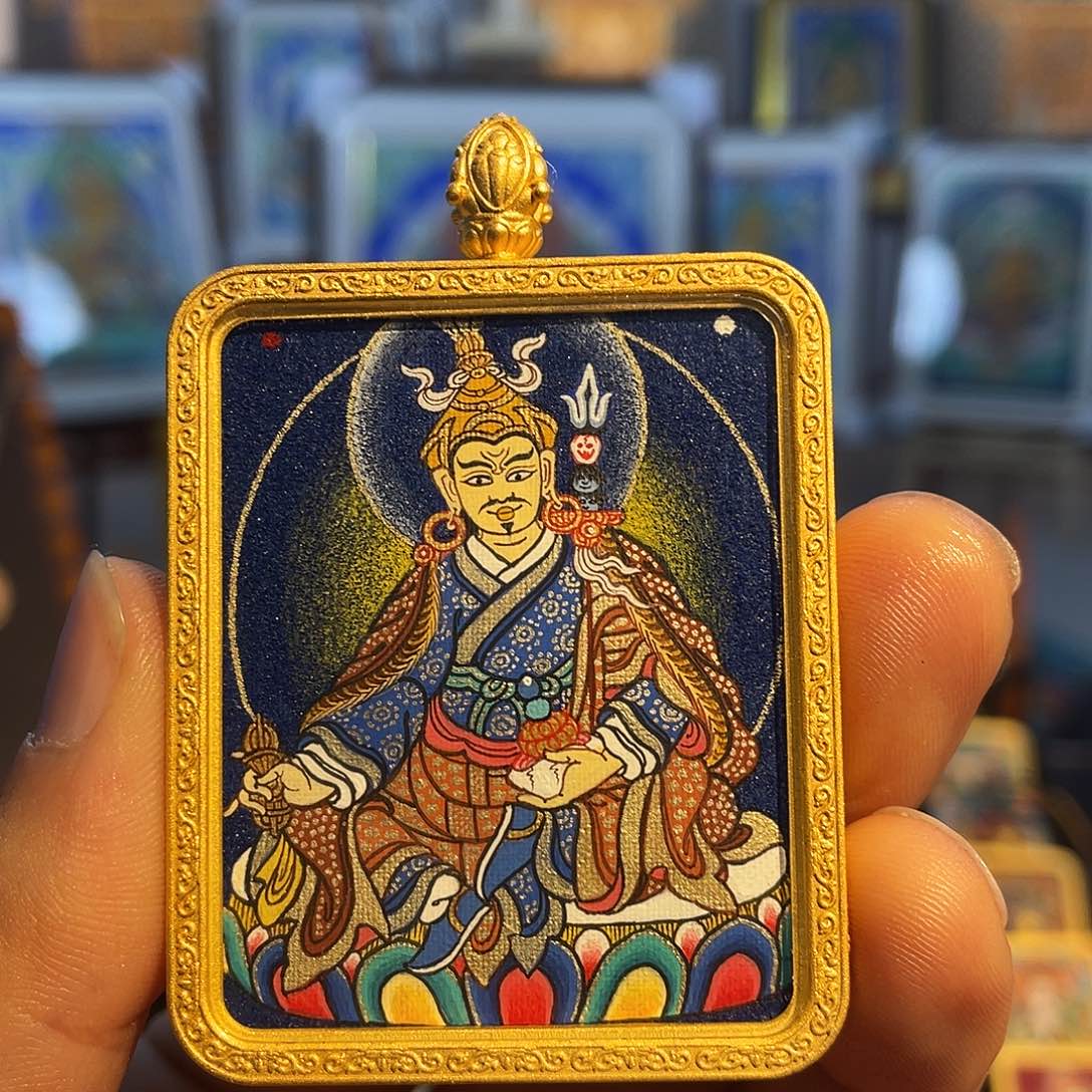 莲花生 纯手绘 矿物质颜料