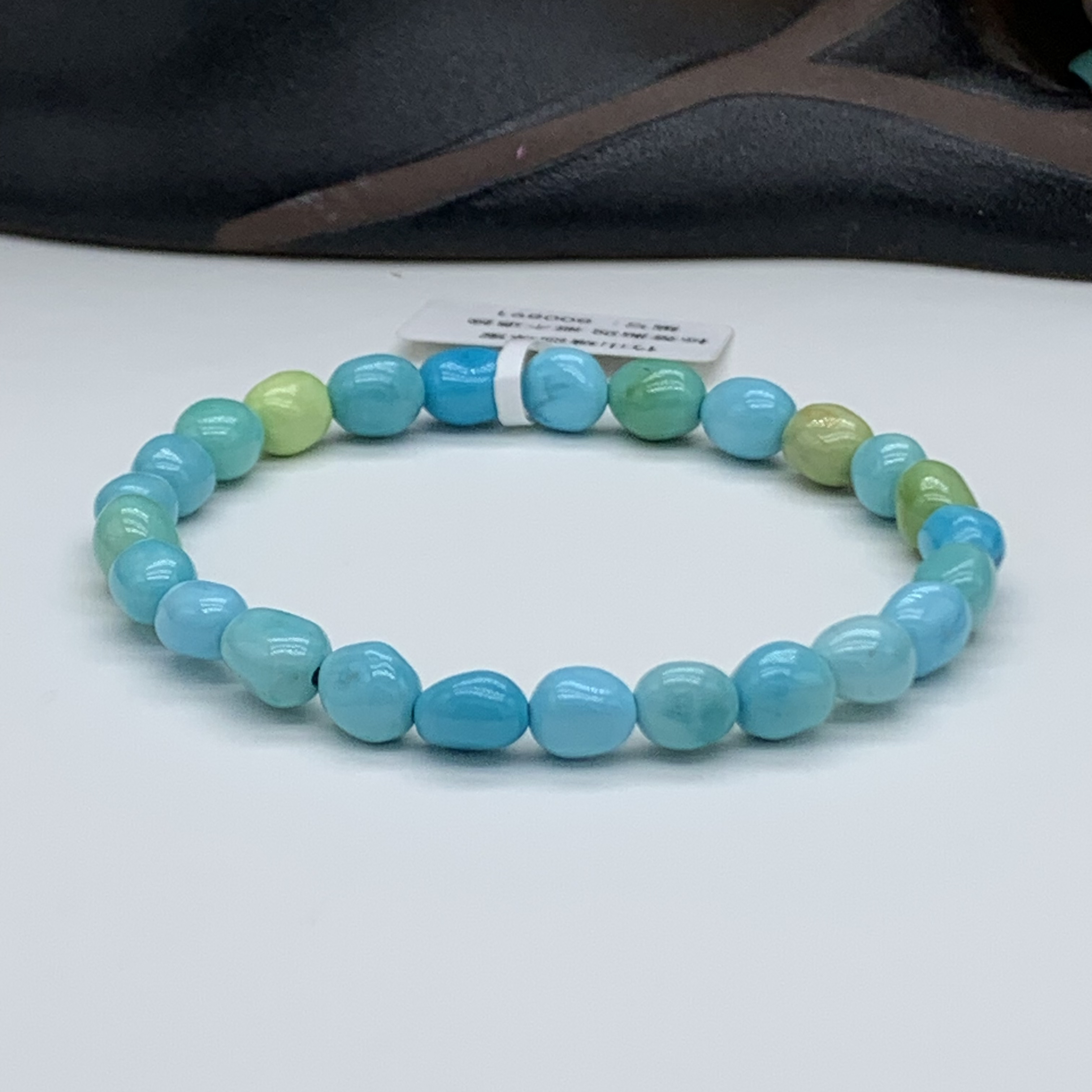 瑭颂湖北竹山原矿高瓷天然绿松石时尚精美多宝随形糖豆单圈