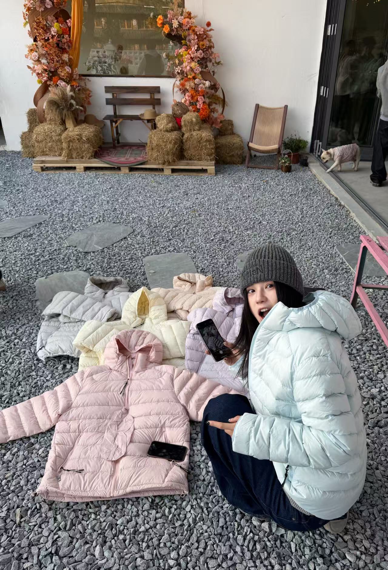 【煜甜儿】90白鸭绒轻薄款连帽排骨羽绒服保暖男女情侣外套