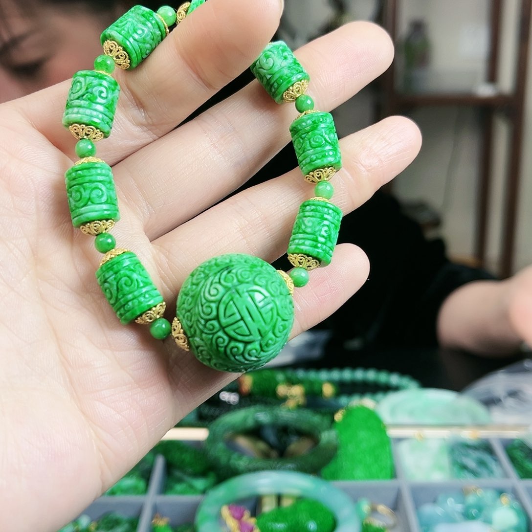翡翠手链银S925镶嵌手链