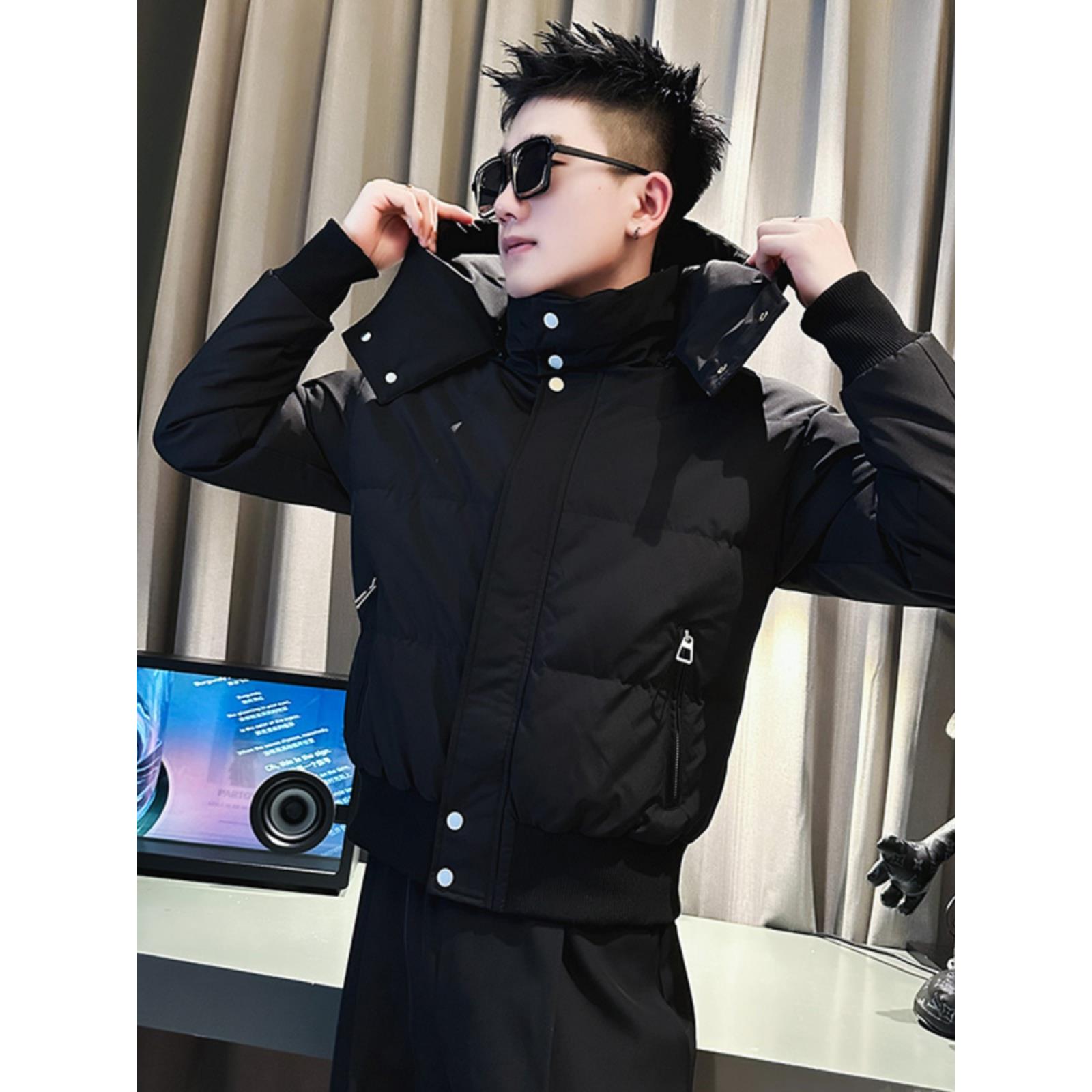 2025爆款冬季男士棉服痞帅加厚保暖连帽棉衣小个子外套棉袄潮男装