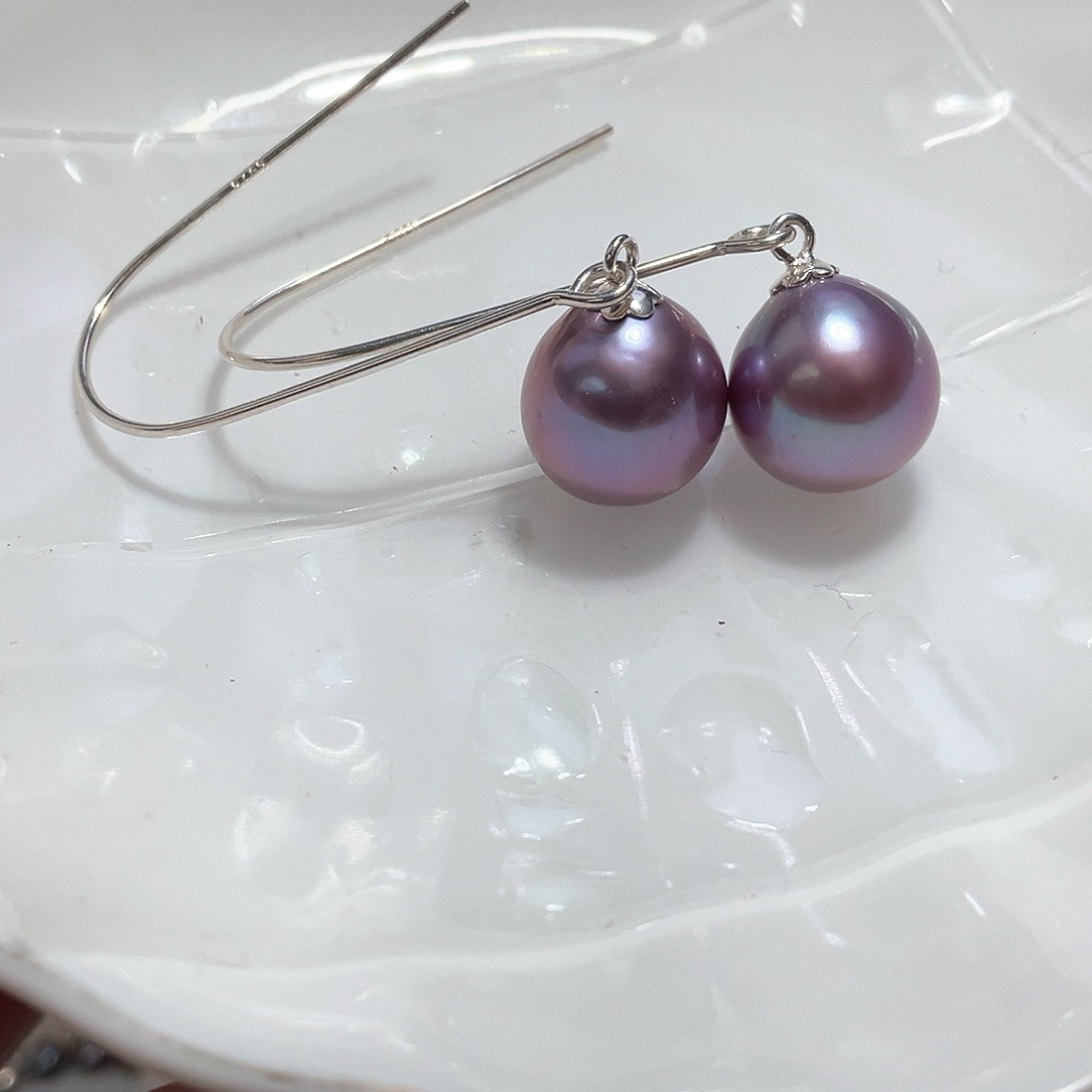 淡水珍珠耳饰银S925镶嵌