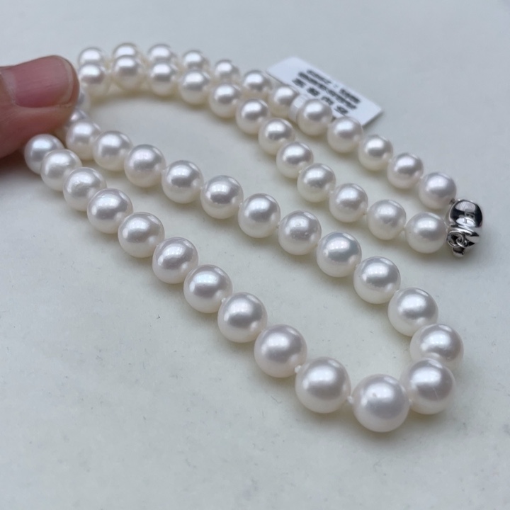 淡水珍珠银S925镶嵌颈饰卡8➕极光冷白高品