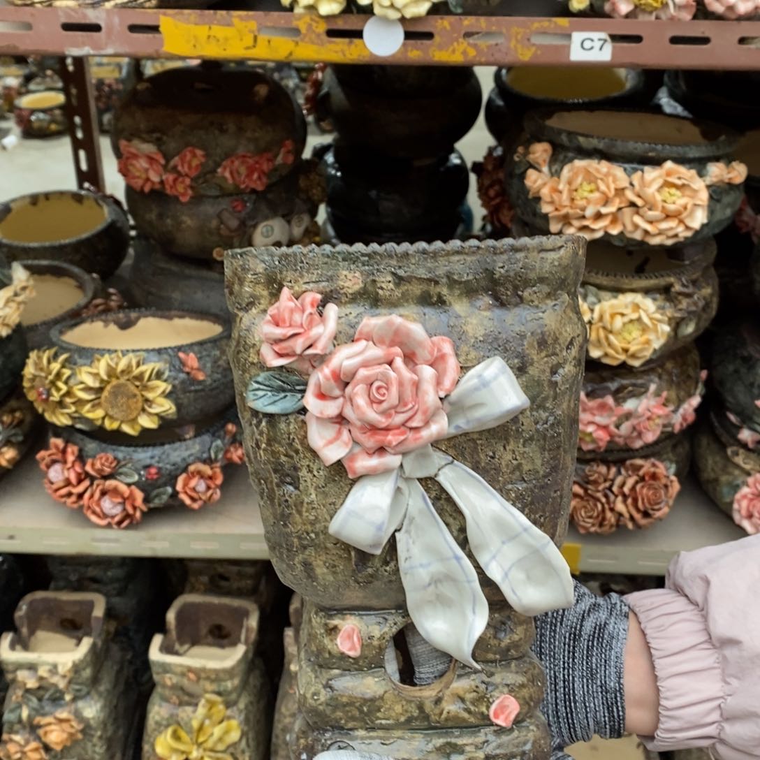 红陶青藤花器多肉花盆