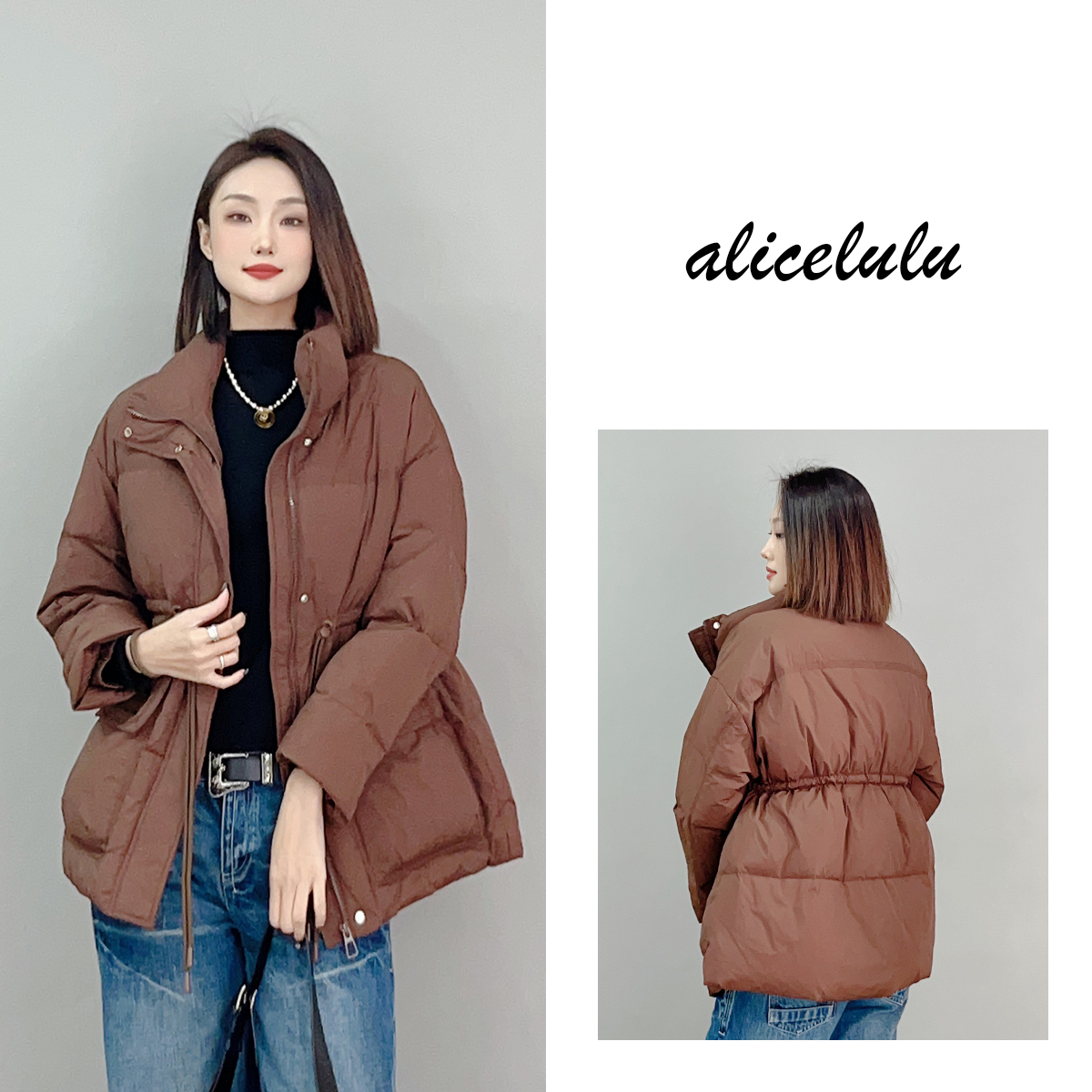 6 alicelulu 暖宝宝羽绒服 抽绳显瘦 饱满鸭绒 S2141276Ur