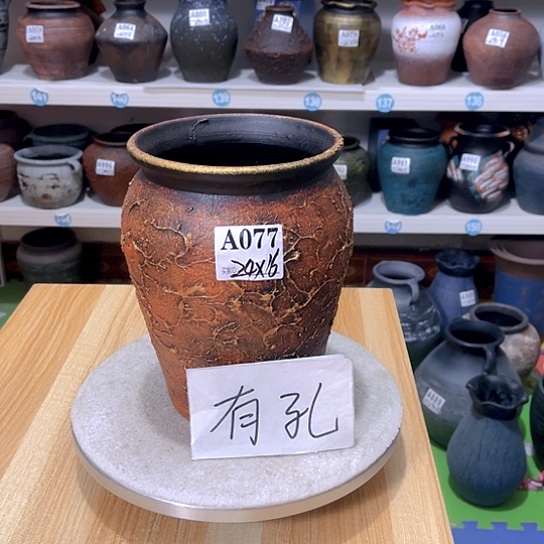 红陶手工制作工艺花盆