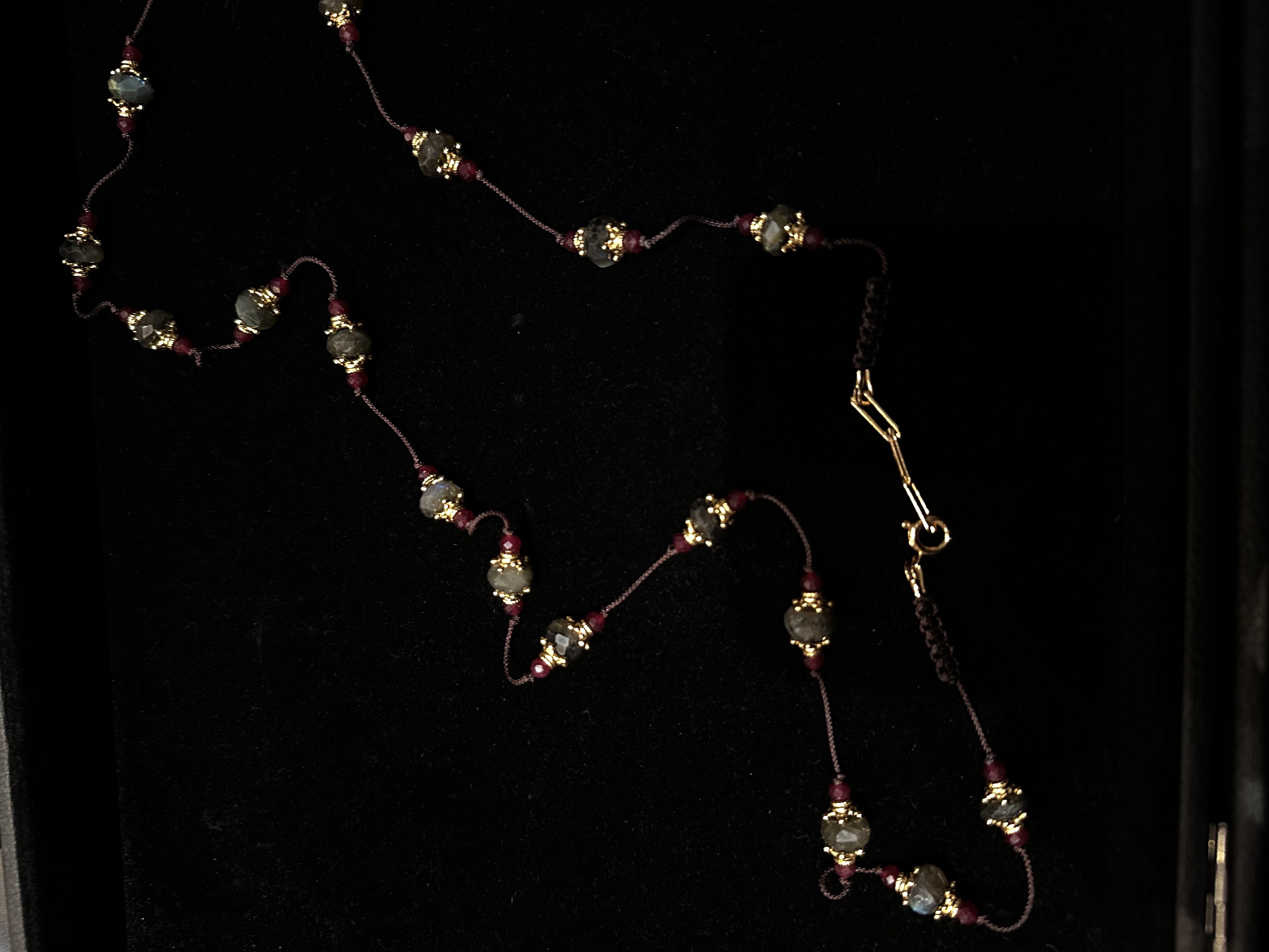 非金属棉绳项链 UMIYA天然多宝石编绳项链