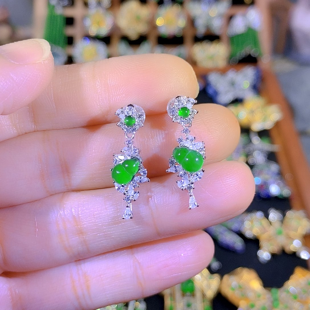 吊坠(不含链)银S925镶嵌翡翠