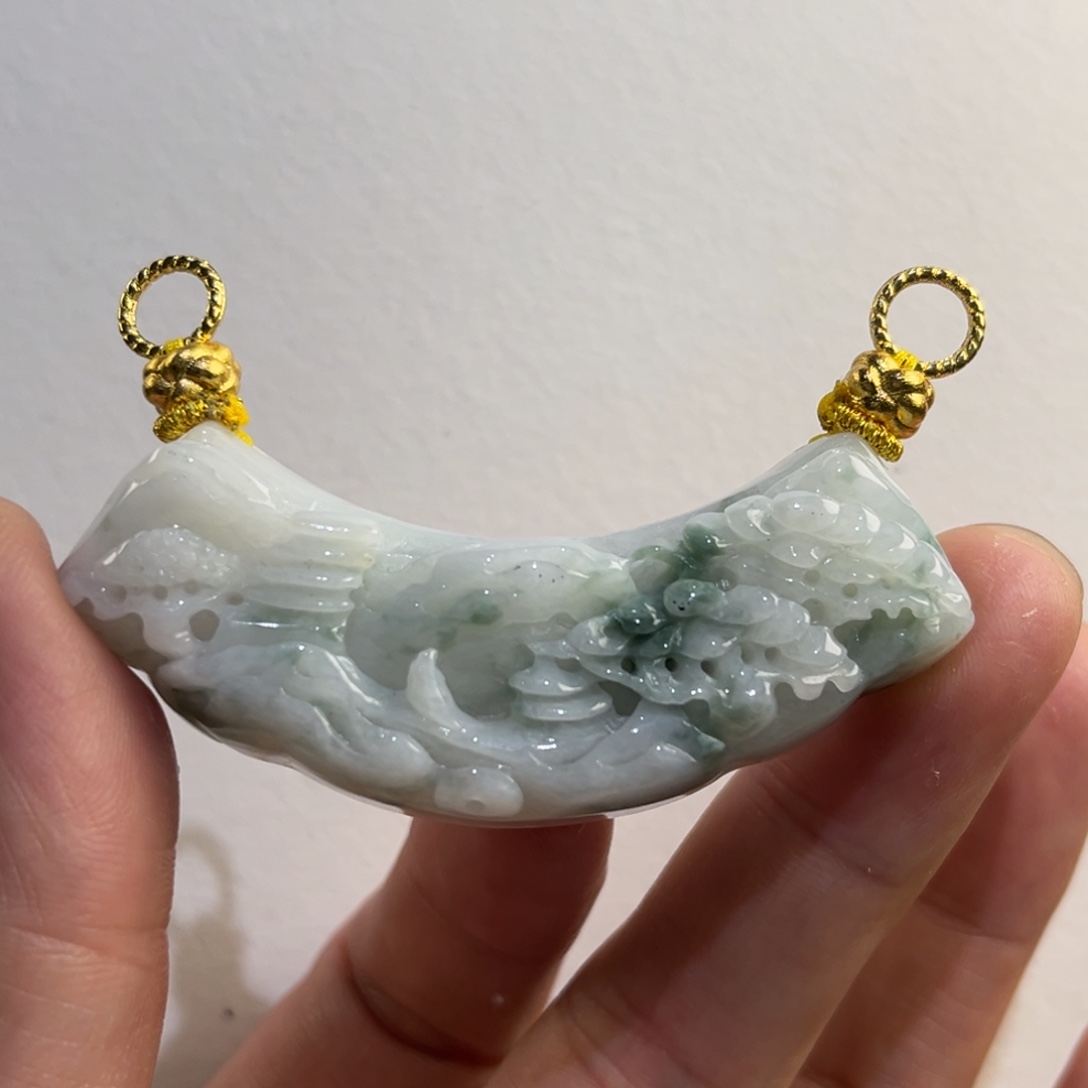 翡翠未镶嵌吊坠(赠链)代编织