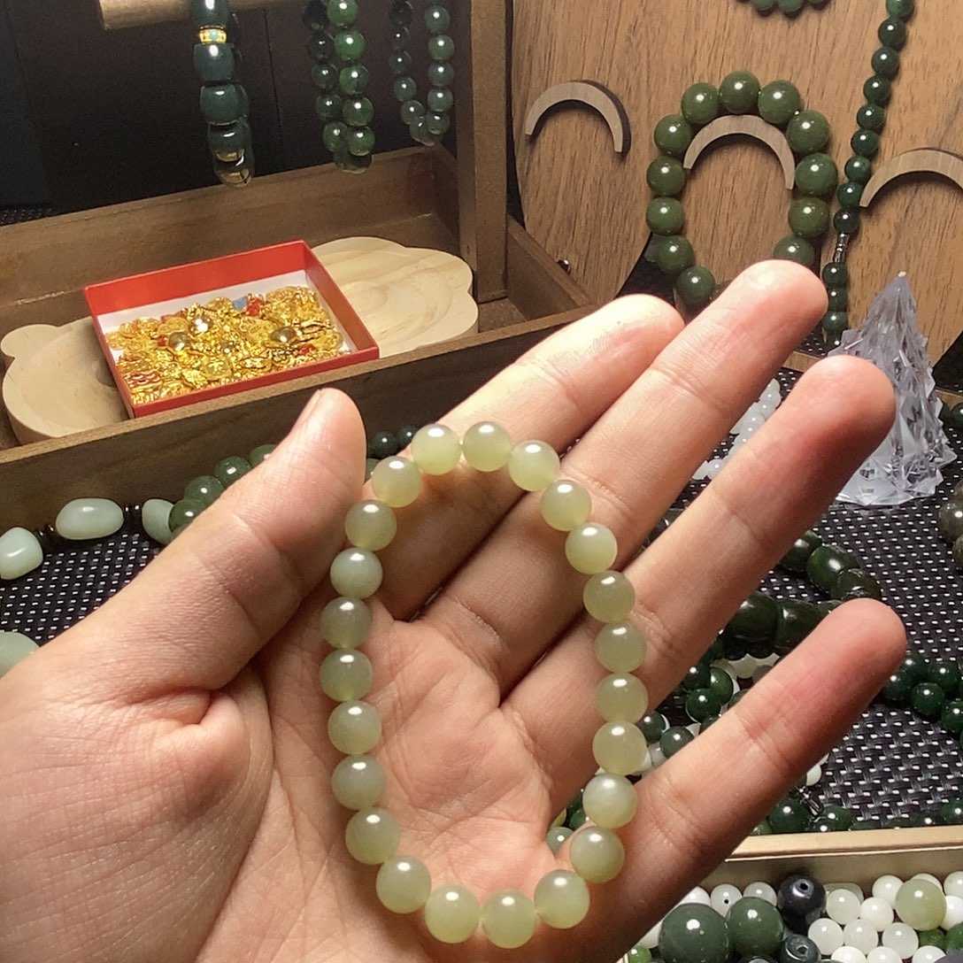 和田玉未镶嵌手串14
