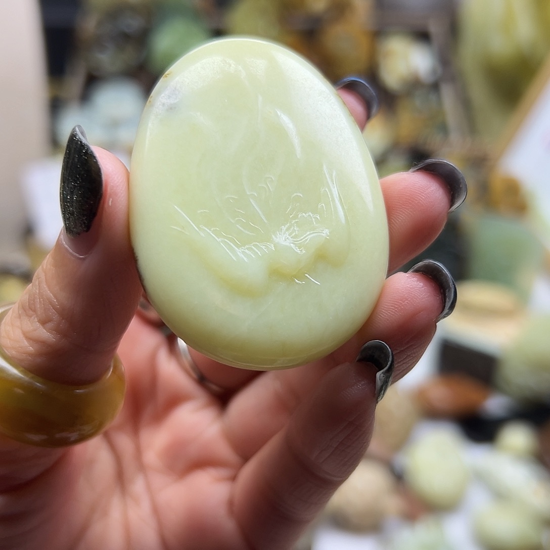 岫玉未镶嵌颈饰辽阳料凤凰水草