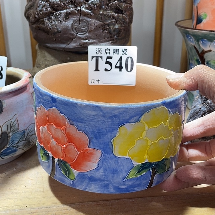 紫砂花盆景德镇陶瓷540