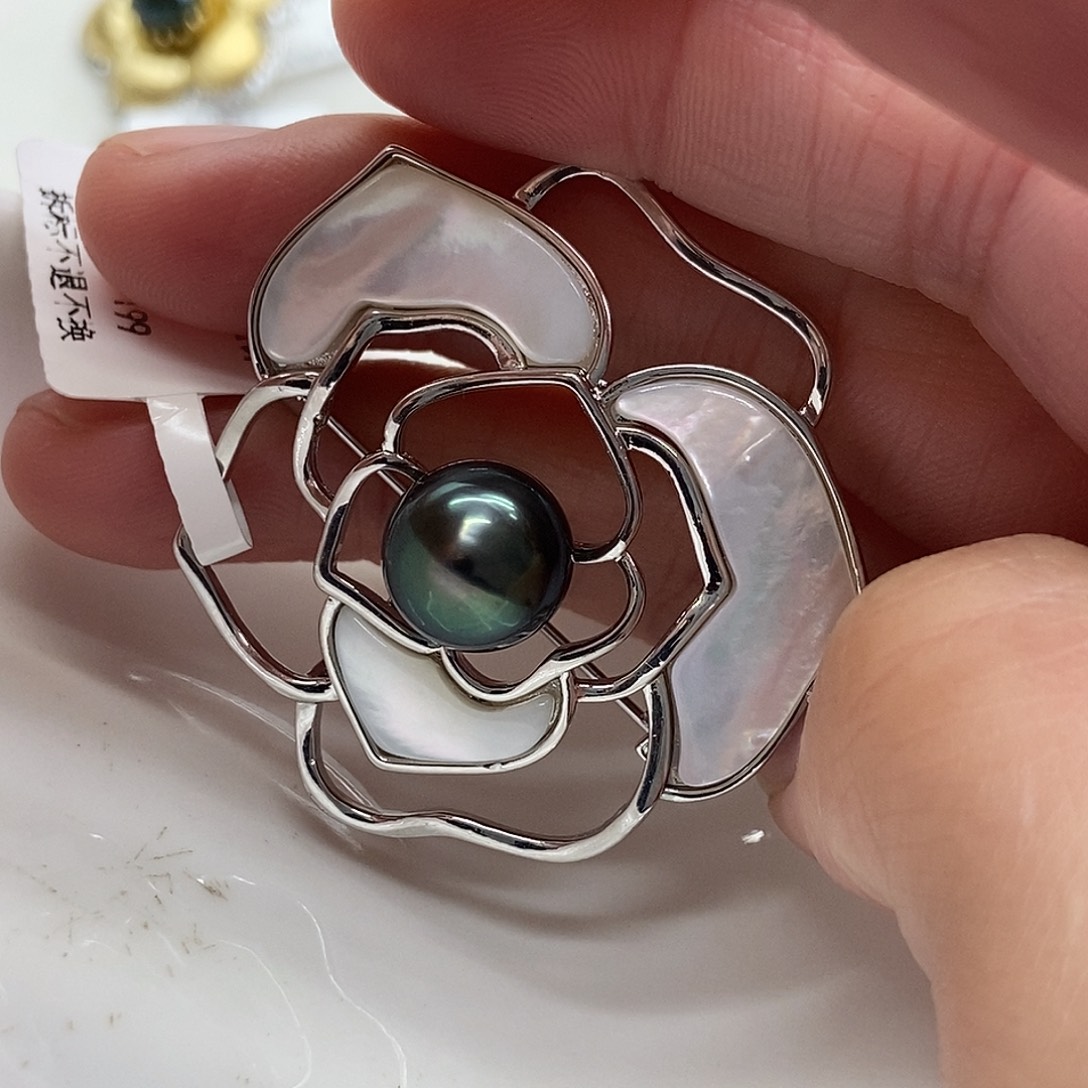 胸针海水珍珠合金@@XZ0012