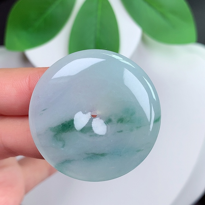 颈饰未镶嵌翡翠平安扣 35.6，5.6mm