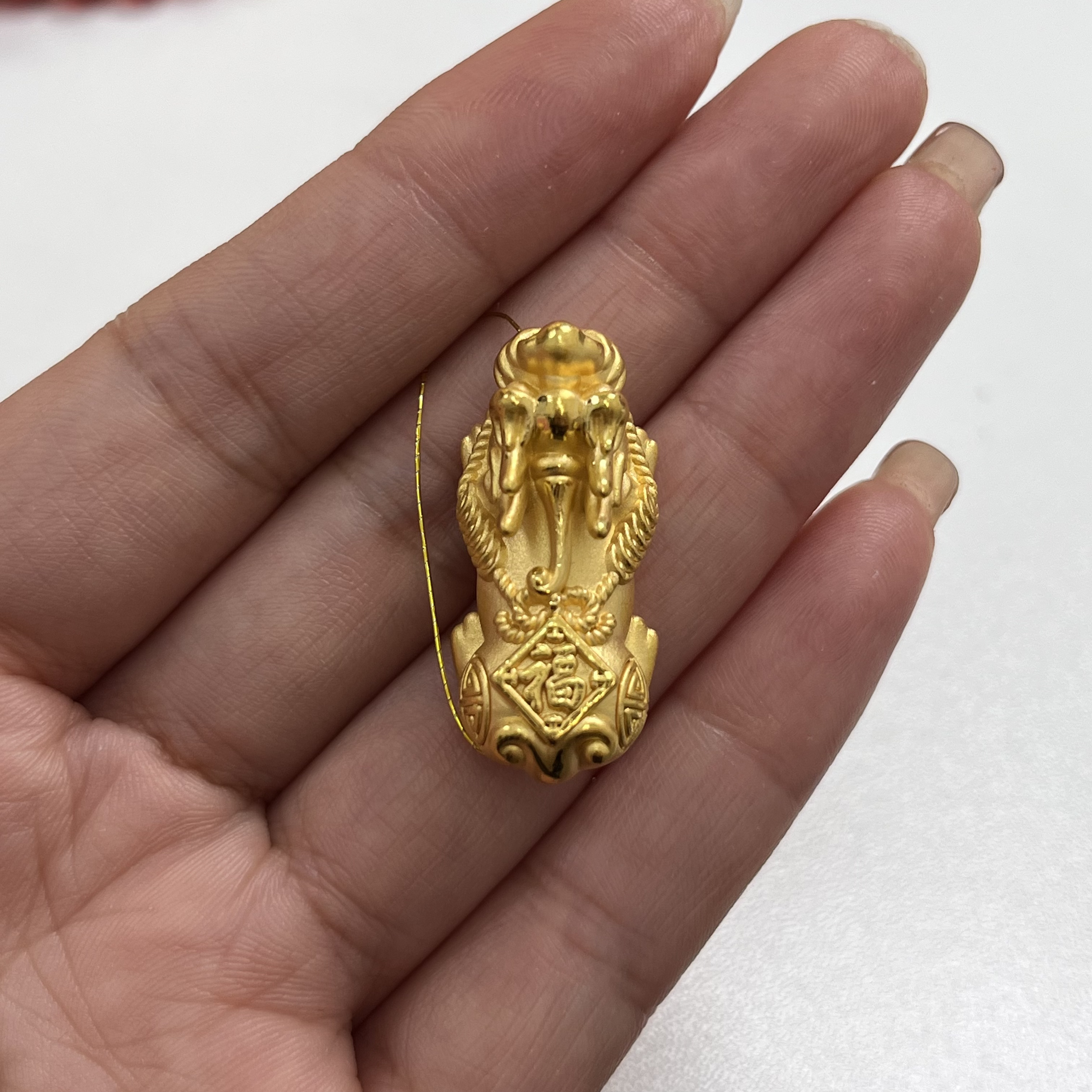 足金福字貔貅手串