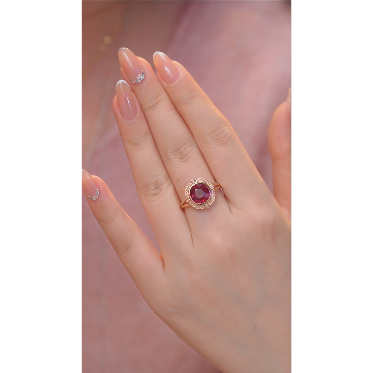 碧玺戒指18K金镶嵌多样性发（3.2ct）@@U8274