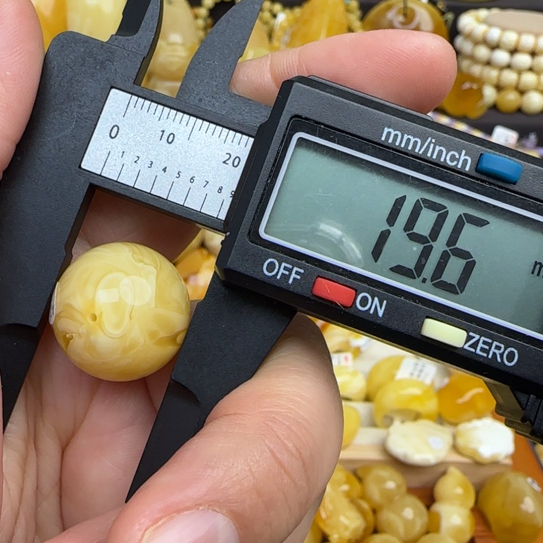 蜜蜡吊坠(不含链)未镶嵌俄料浓蜡妖花蜜蜡圆珠