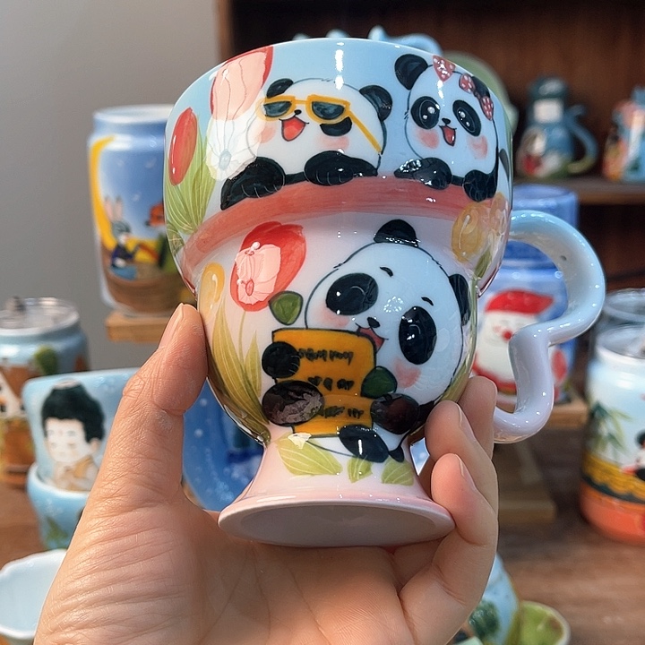 不锈钢景德镇釉下手绘陶瓷 