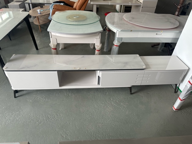 可伸缩钢化玻璃轻奢电视柜 长1米7宽34可拉长至2米7