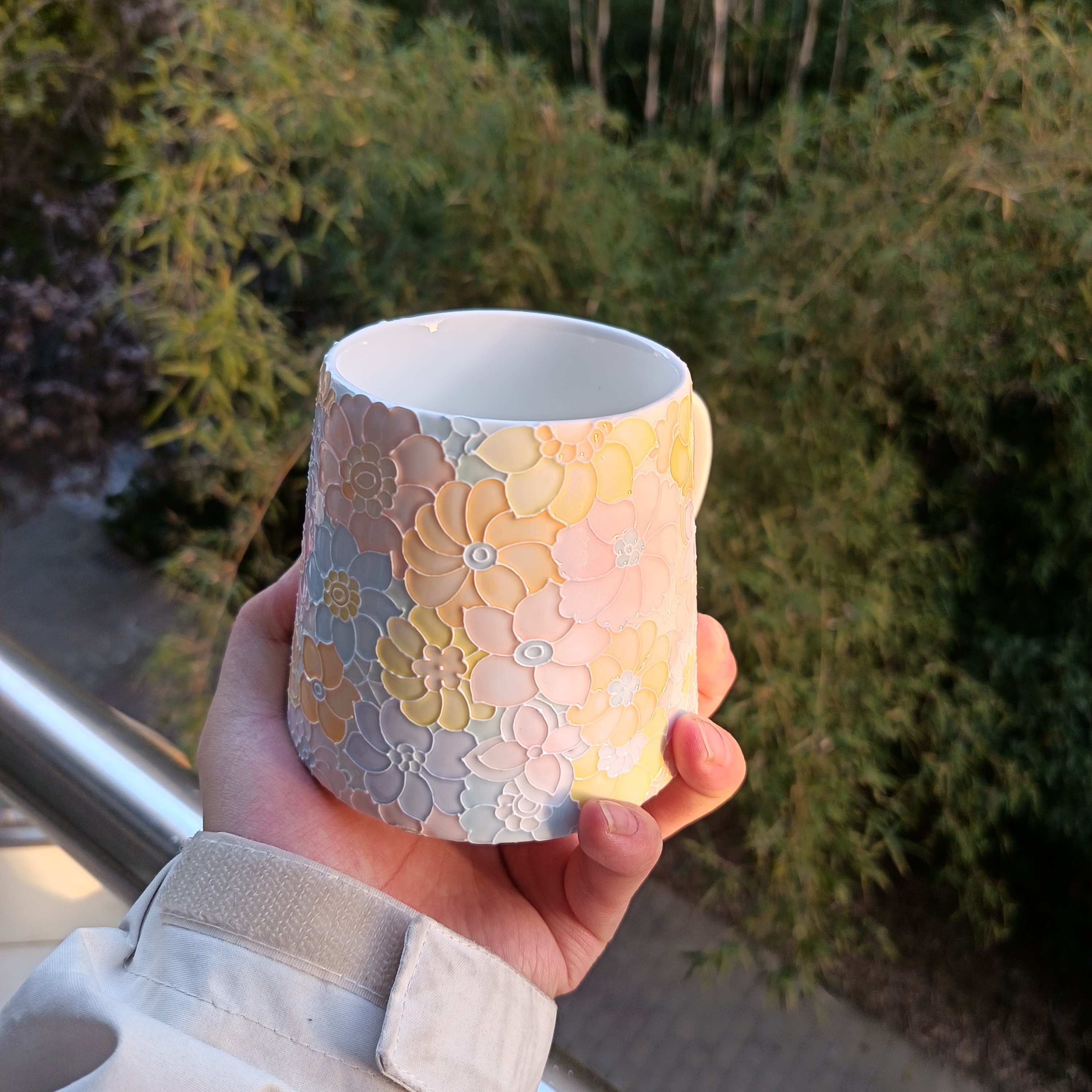 景德镇立体玉泥透光办公杯精致礼物马克杯