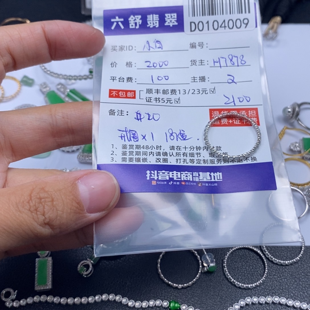 小***刷翡翠18K金镶嵌颈饰D0104009