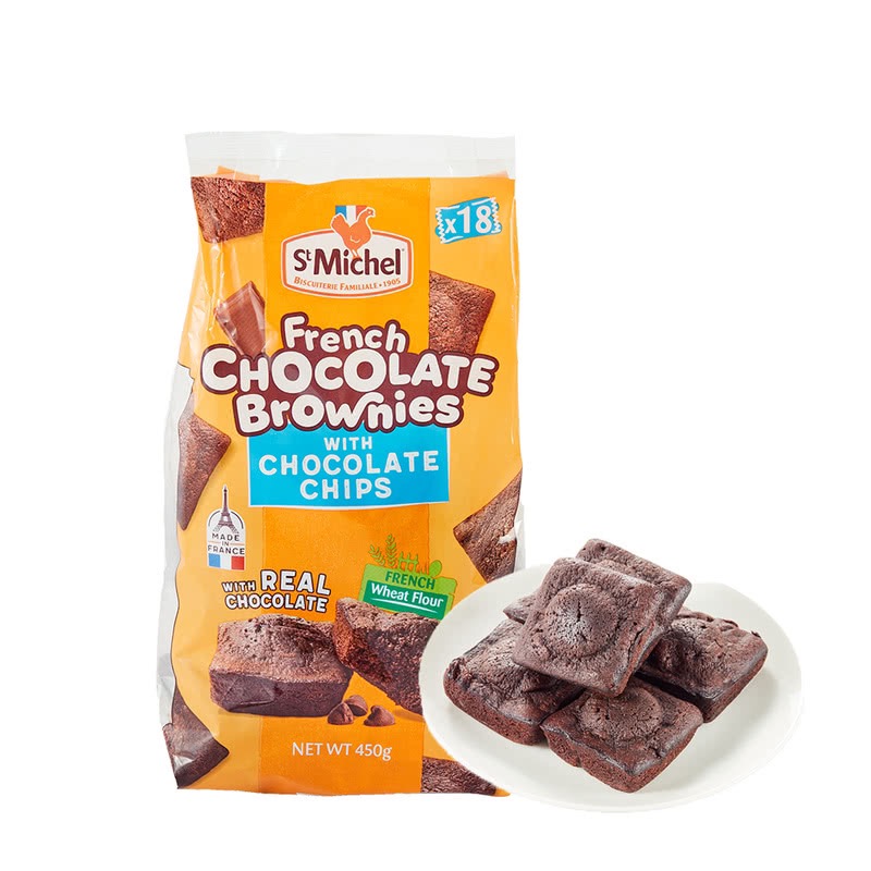 【会员商店】StMichel进口法式布朗尼巧克力小蛋面包糕450g蛋糕黑巧