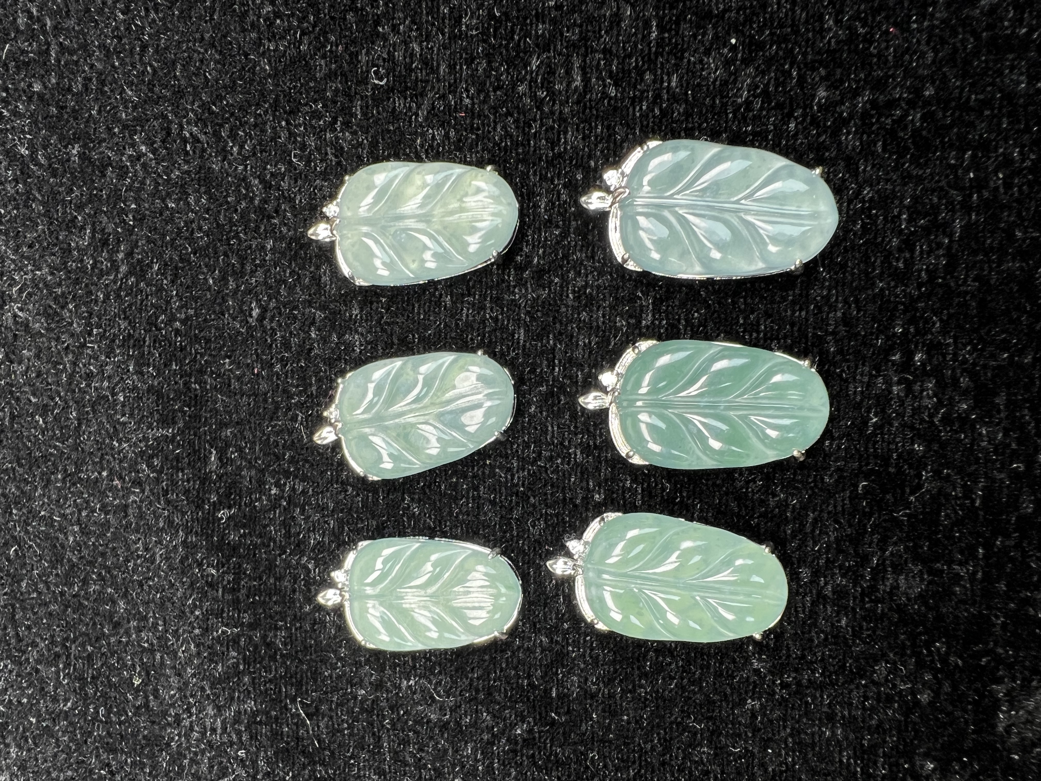 翡翠A货冰透吊坠吉祥如叶多样性发货