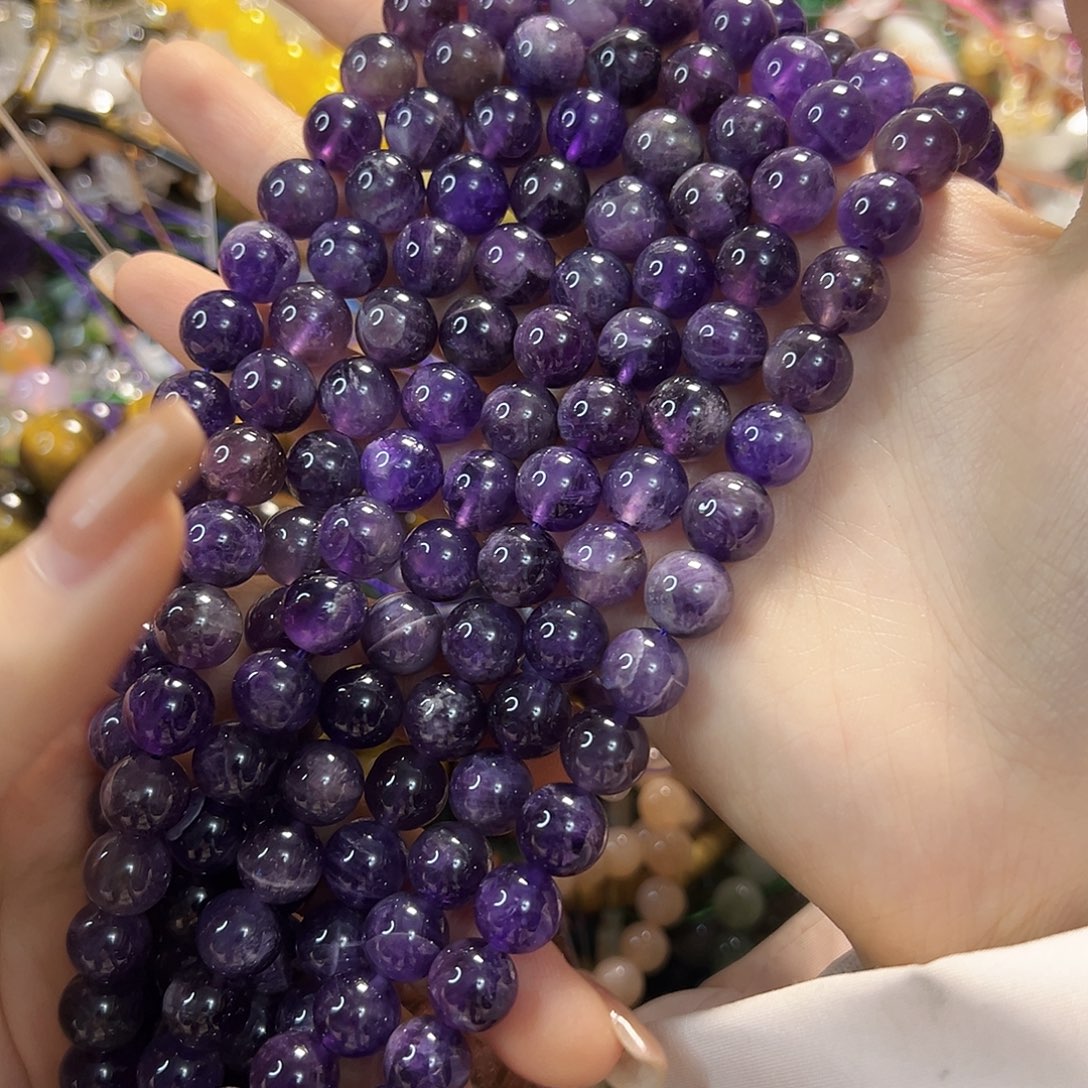 玛瑙/玉髓未镶嵌珠宝半成品卡10紫水一条