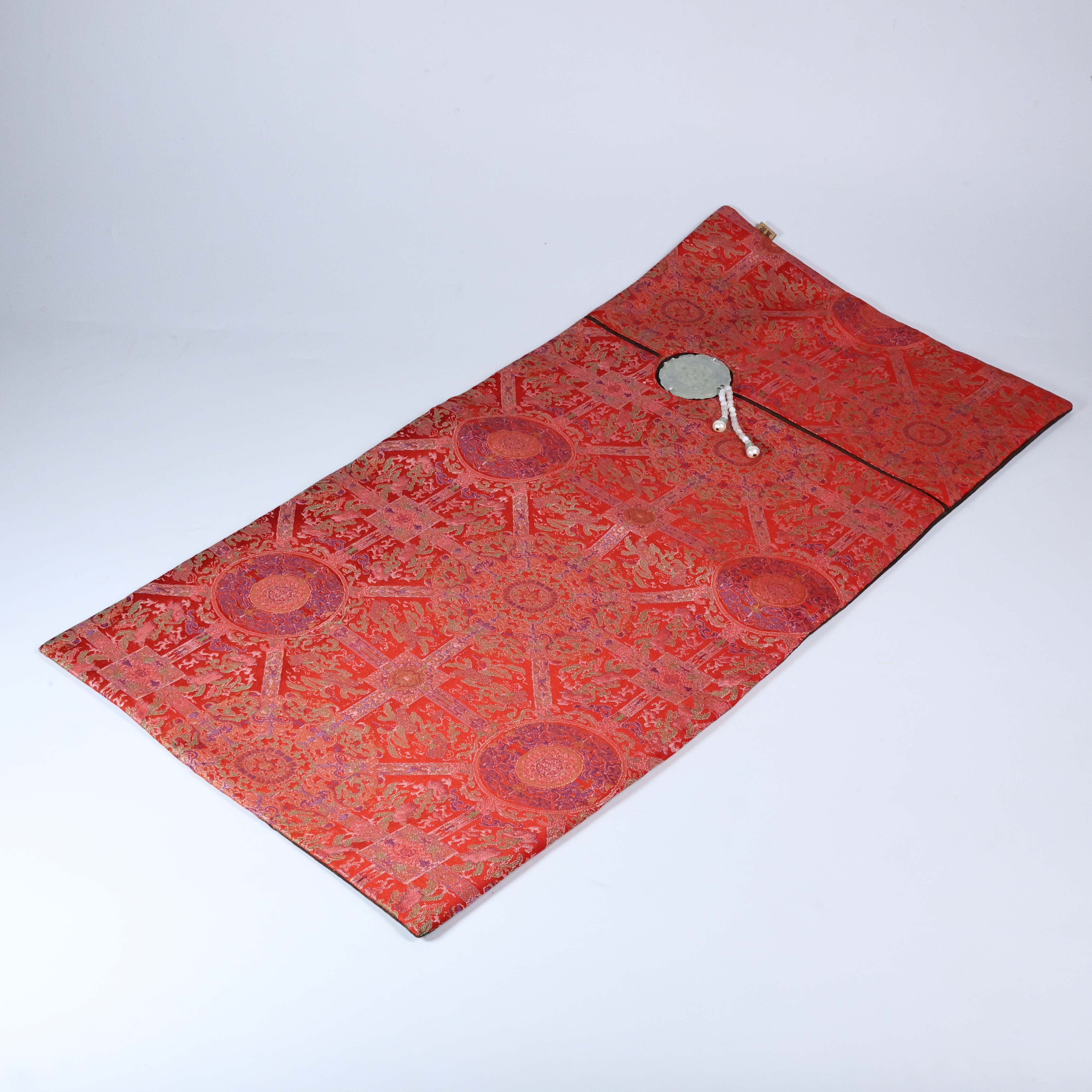 ZT八大运红色如意茶垫30*60cm