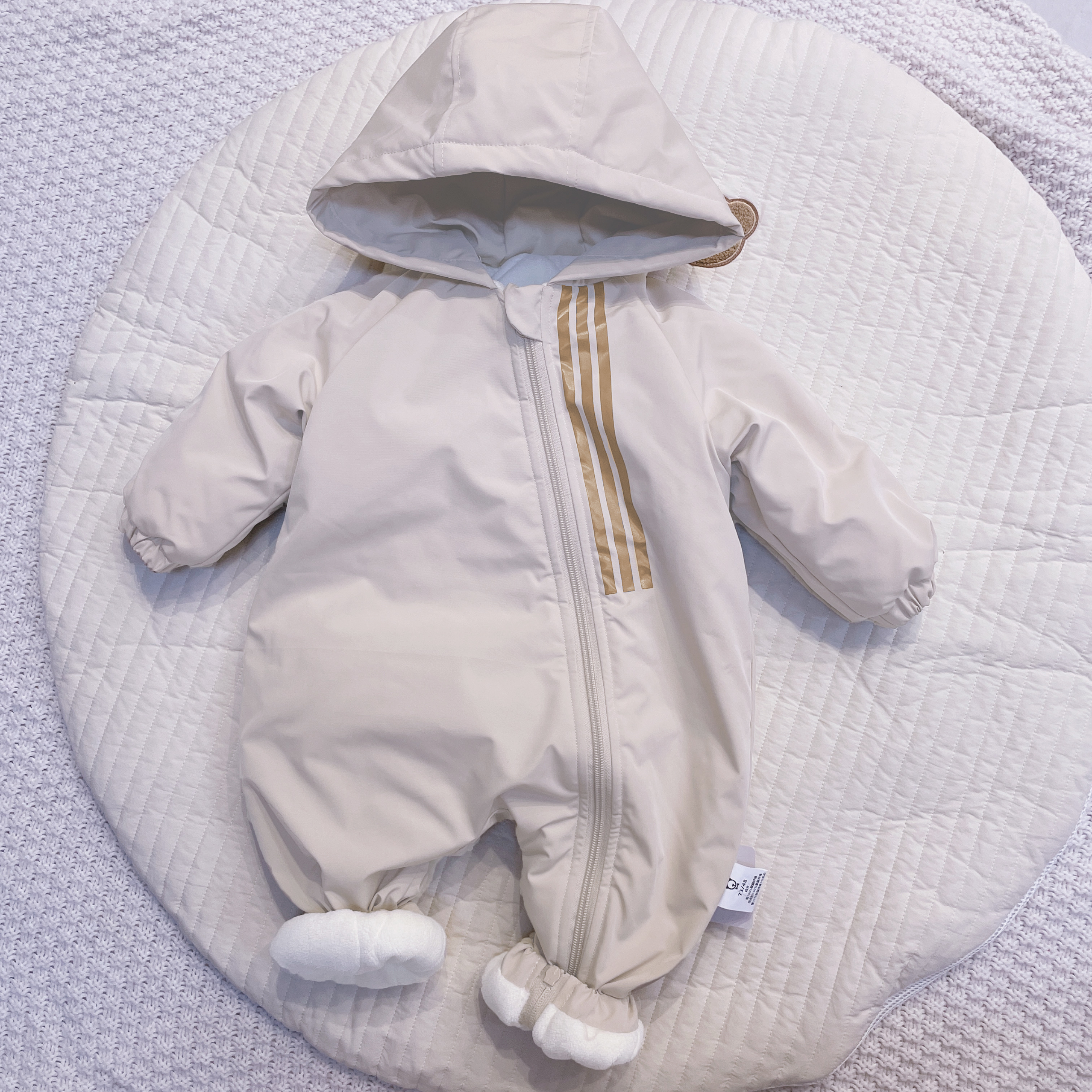 秋冬运动风冲锋衣保暖连体衣哈衣爬爬服婴儿幼儿宝宝外穿秋季++