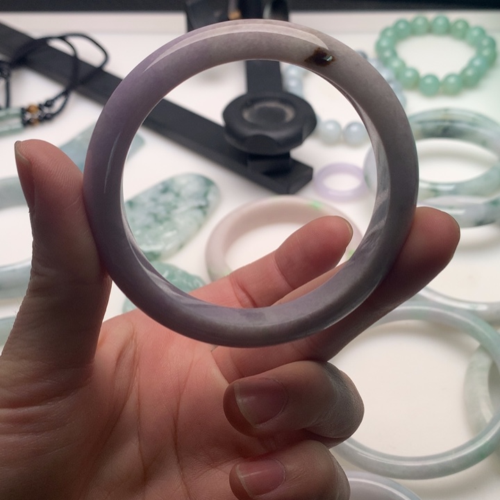 翡翠挂件未镶嵌翡翠手镯53圈口