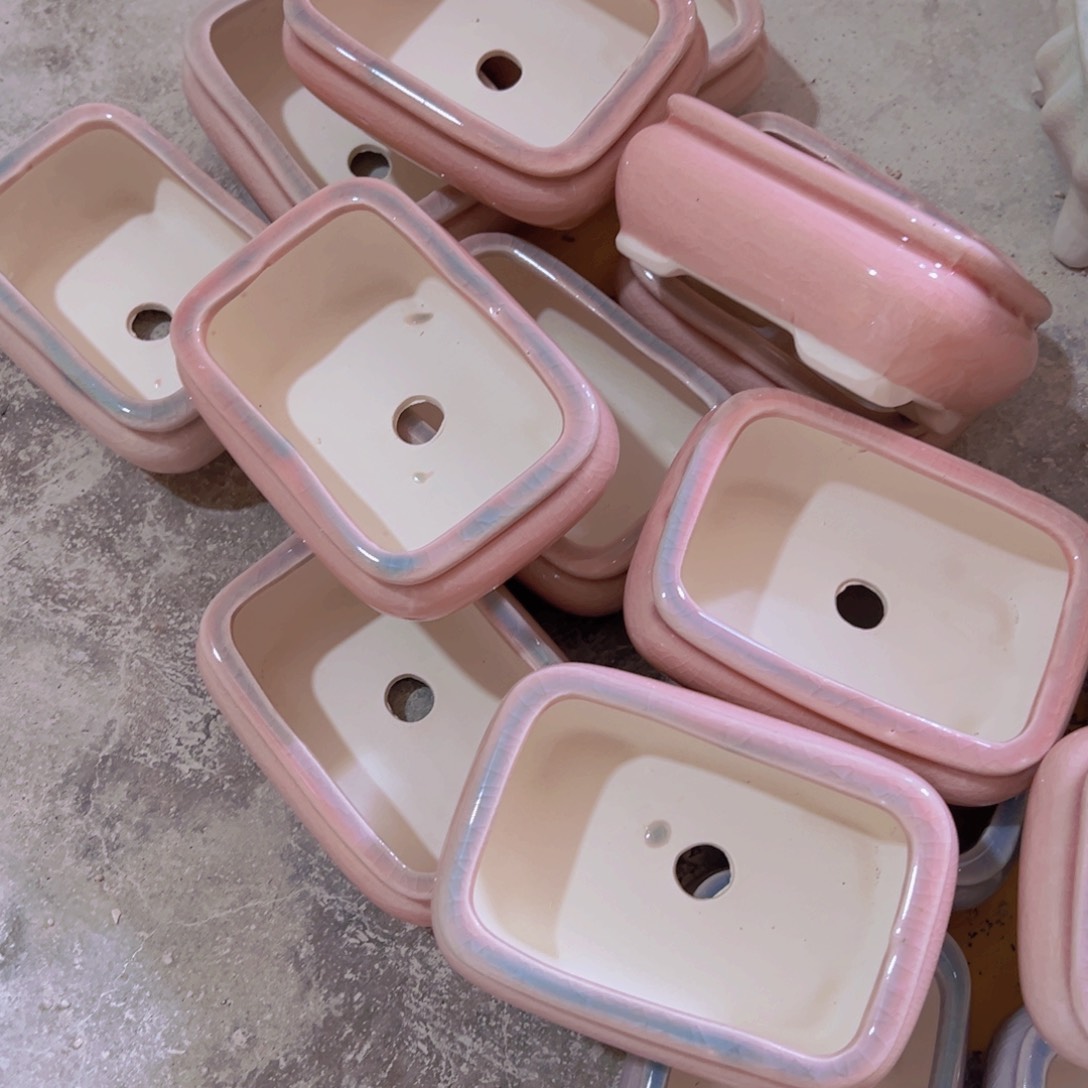 陶瓷花盆当场满12包邮瑕疵随机颜色4个