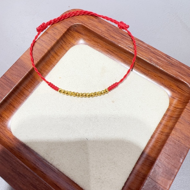 足金999蹦迪珠2.5MM红线本命年可调节男女可戴款多样性发货发其一