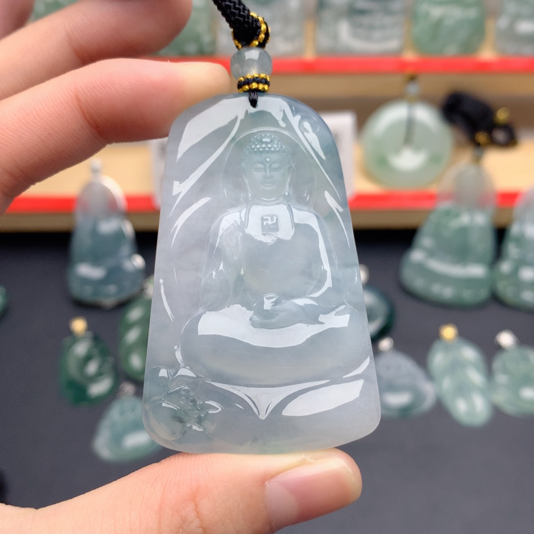 翡翠未镶嵌颈饰阿弥陀佛
