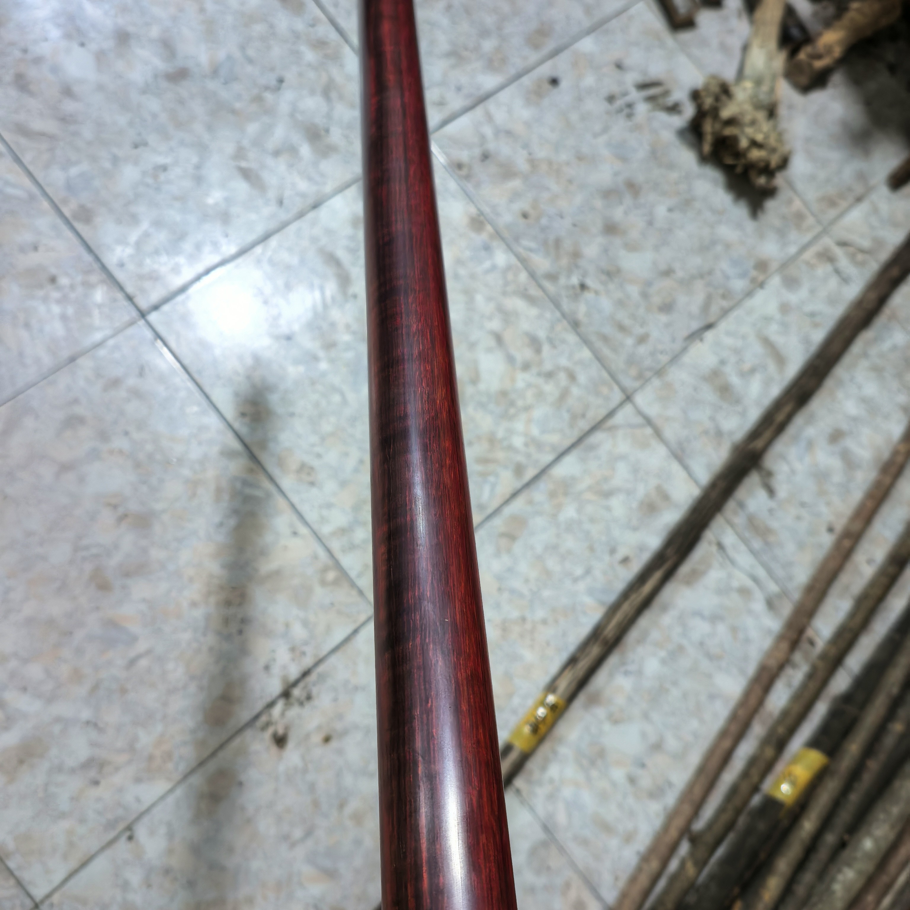 紫檀原木太极棍健身武术把玩防身用棍