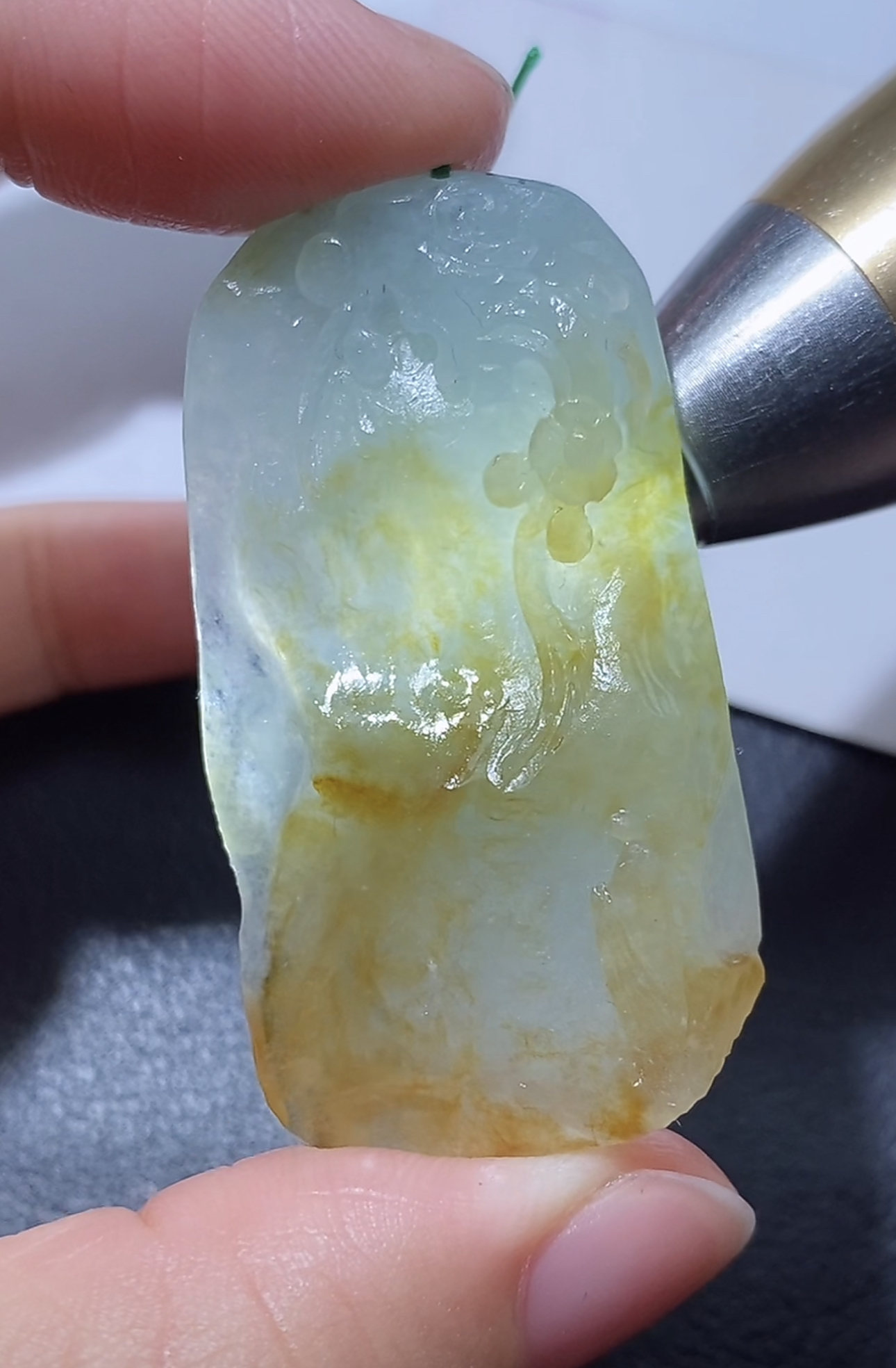 天然翡翠特色黄翡悟道胶块1